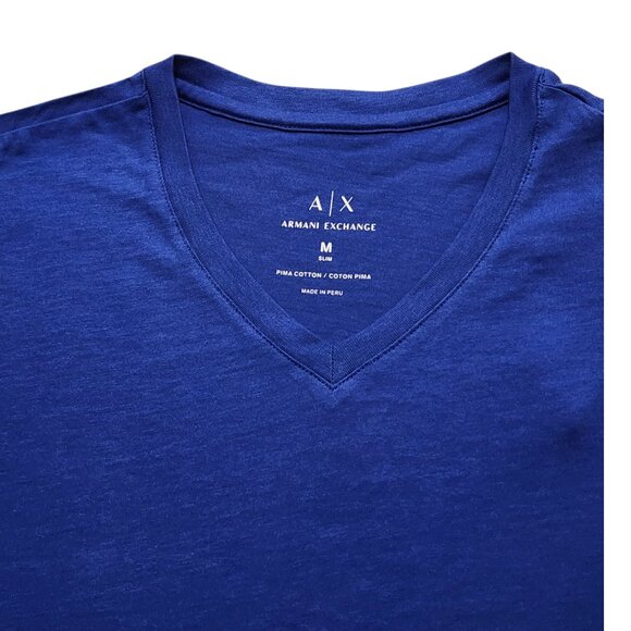 A/X Armani Exchange Men's Sleeve Long Sleeve Slim T-Shirt Solid Blue Size M - Picture 5 of 7